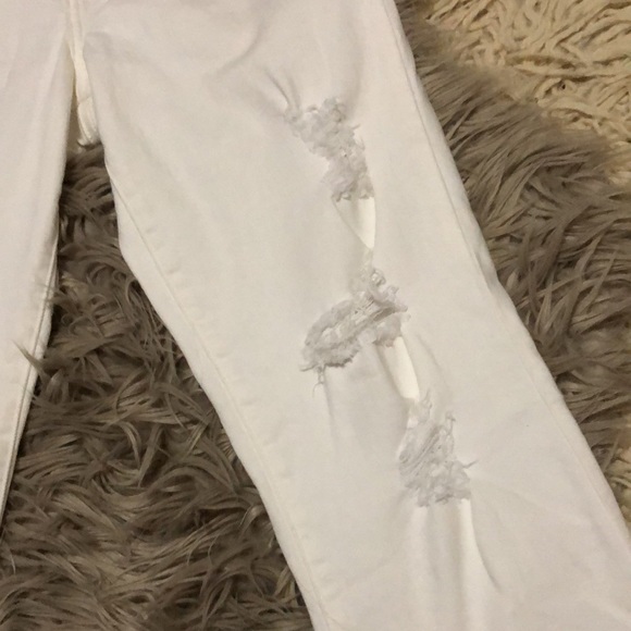 CK High Rise Straight-Sz 26-Cotton-White-Cut Distressed Cuffs - Picture 3 of 16